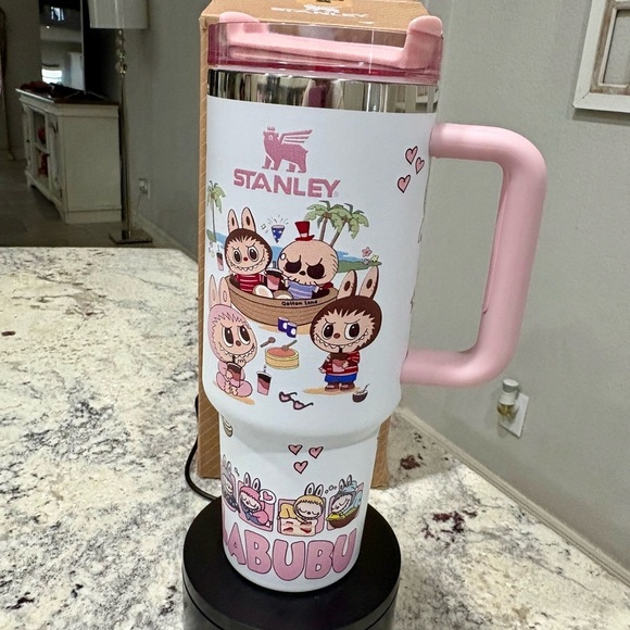 Labubu Stanley Pink and White Tumbler - Picture 4 of 5